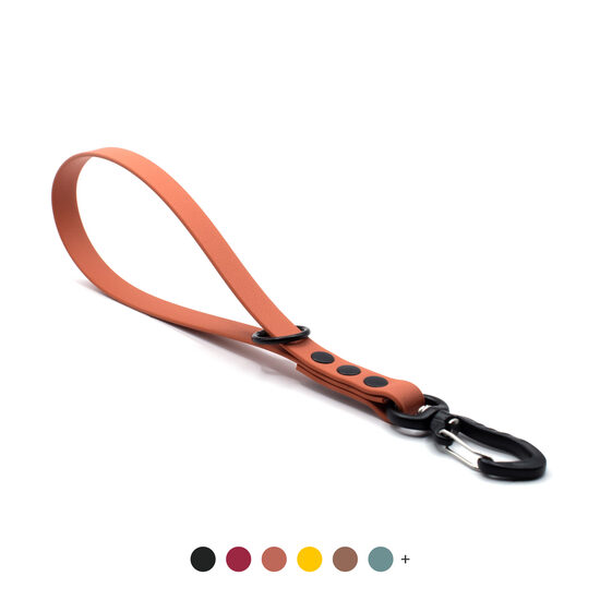 Traffic leash with black aluminium carabiner